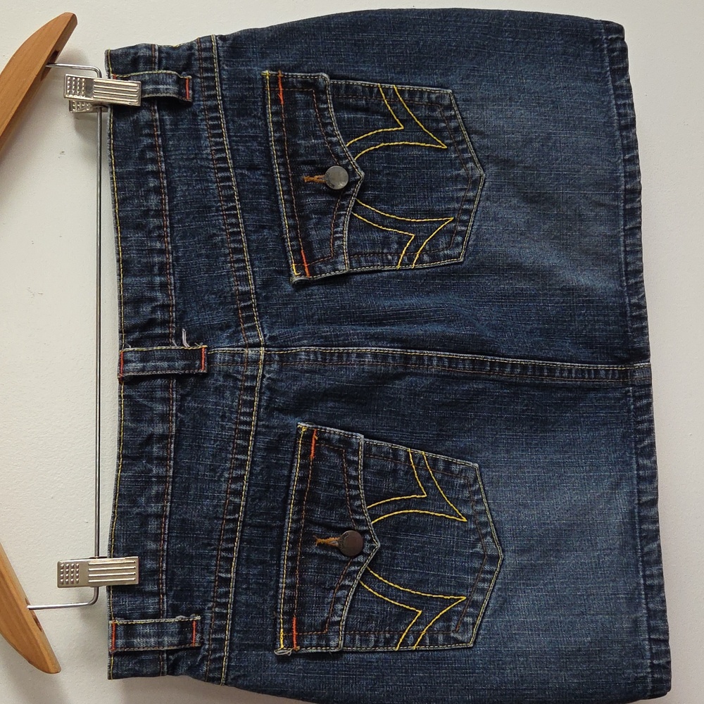 Mossimo Dark Blue Jean Denim Y2K Mini Skirt - Size 11 - Picture 13 of 13